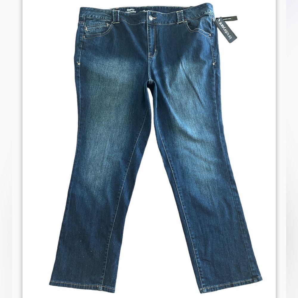 Lane Bryant Women’s 28 Simply Straight New w Tags Denim dark wash Jeans